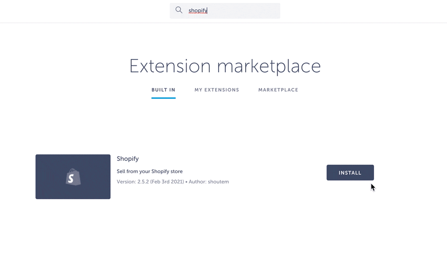 Shopify extension